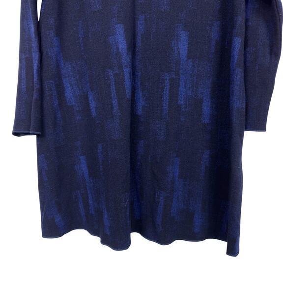 Eileen Fisher Navy Blue Black‎ Wool Blend Cardigan Sweater Duster Size PS - Picture 4 of 9